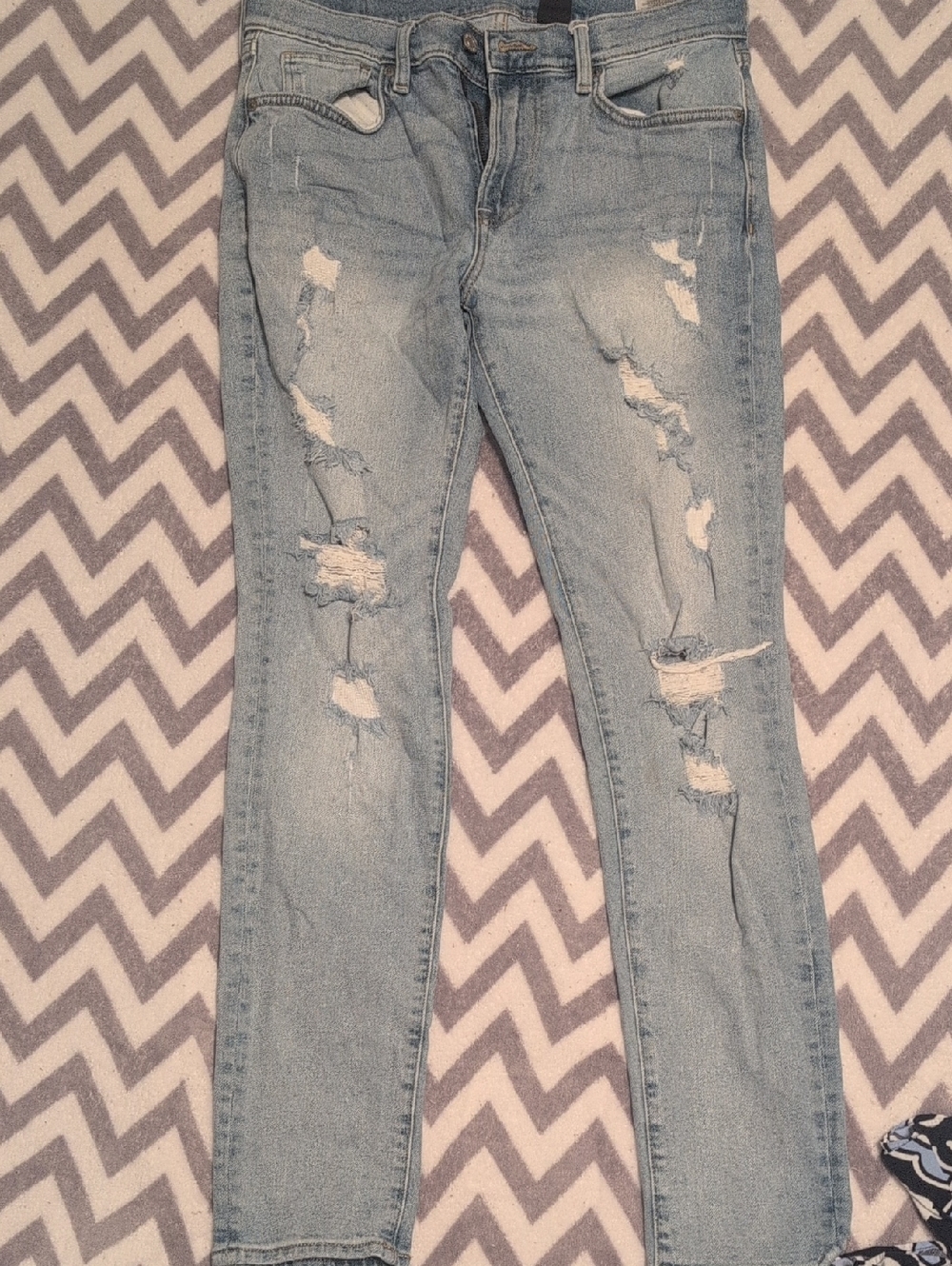 H&M Light Blue Distressed Skinny Jeans